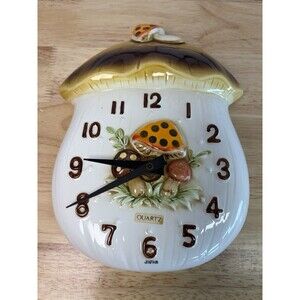 Vintage 1970's Sears Merry Mushroom Clock Retro Kitchen MCM Works Mint